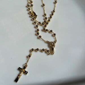 14K Gold-Filled Rosary Necklace – Classic Elegance with Spiritual Energy
